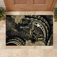 Personalised Hawaii Nene Goose Rubber Doormat Hawaiian Map Hibiscus Polynesian Art - Beige LT14 Beige - Polynesian Pride