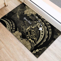 Personalised Hawaii Nene Goose Rubber Doormat Hawaiian Map Hibiscus Polynesian Art - Beige LT14 - Polynesian Pride