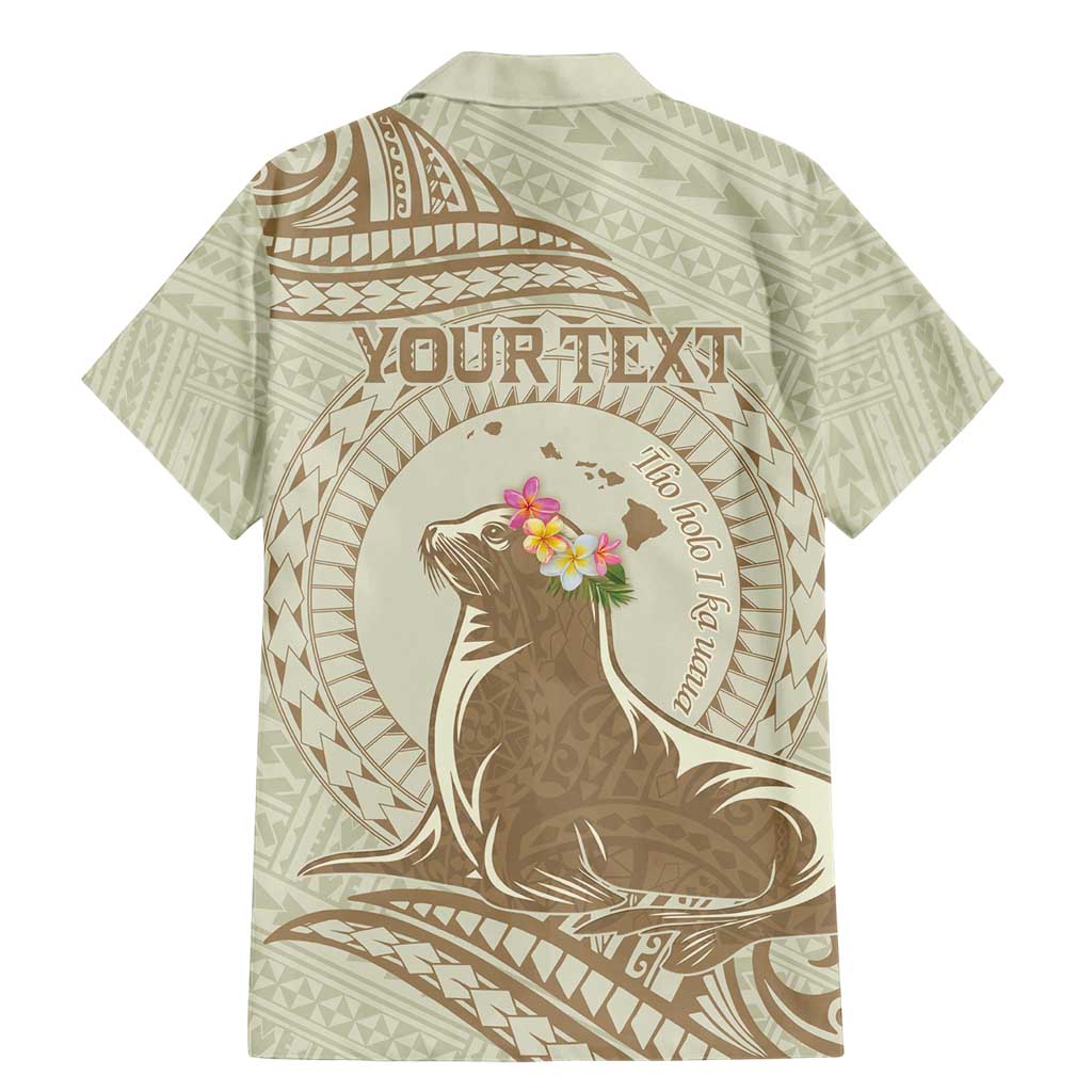 Personalised Hawaii Monk Seal Family Matching Mermaid Dress and Hawaiian Shirt Polynesian Tattoo With Tropical Flowers - Beige Pastel LT14 - Polynesian Pride