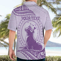 Personalised Hawaii Monk Seal Hawaiian Shirt Polynesian Tattoo With Tropical Flowers - Purple Pastel LT14 - Polynesian Pride
