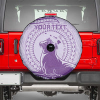 Personalised Hawaii Monk Seal Spare Tire Cover Polynesian Tattoo With Tropical Flowers - Purple Pastel LT14 - Polynesian Pride