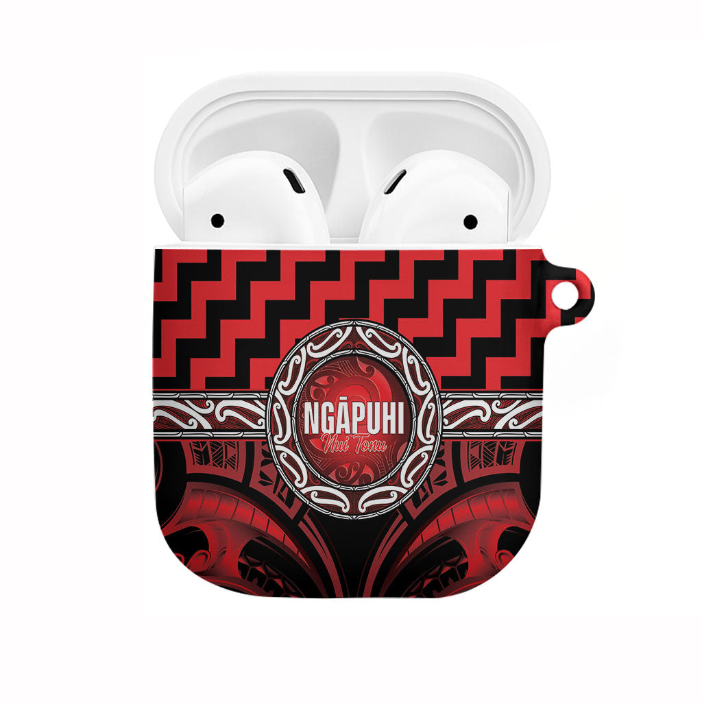 Aotearoa Ngapuhi AirPods Case Maori Iwi Poutama Puhoro Tattoo LT14 Red - Polynesian Pride