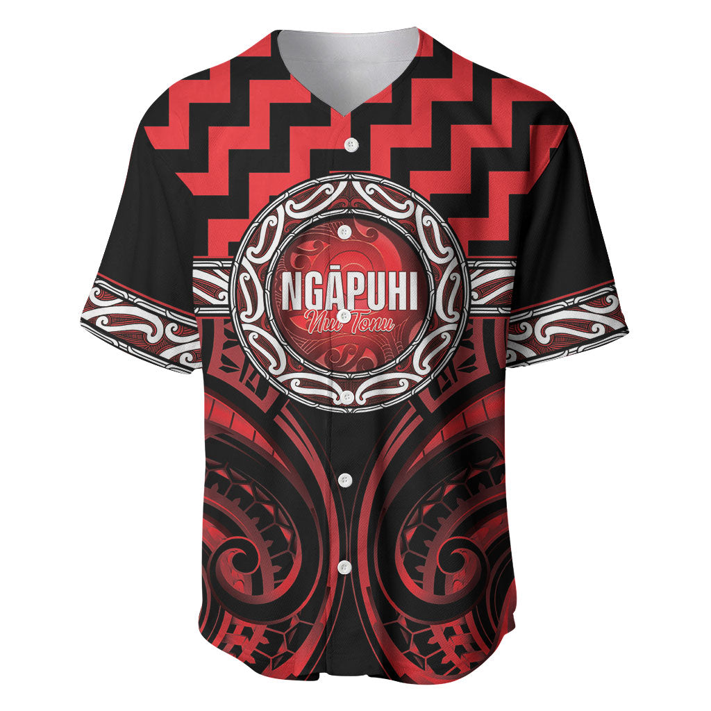 Aotearoa Ngapuhi Personalised Baseball Jersey Maori Iwi Poutama Puhoro Tattoo LT14 Red - Polynesian Pride