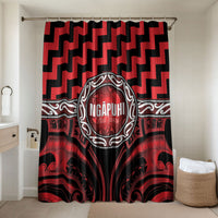 Aotearoa Ngapuhi Bathroom Set Maori Iwi Poutama Puhoro Tattoo LT14 Shower Curtain Only Red - Polynesian Pride