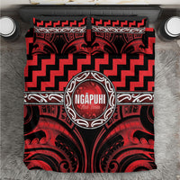 Aotearoa Ngapuhi Bedding Set Maori Iwi Poutama Puhoro Tattoo LT14 Red - Polynesian Pride