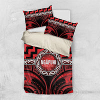 Aotearoa Ngapuhi Bedding Set Maori Iwi Poutama Puhoro Tattoo LT14 US Twin 172cm x 218cm Red - Polynesian Pride