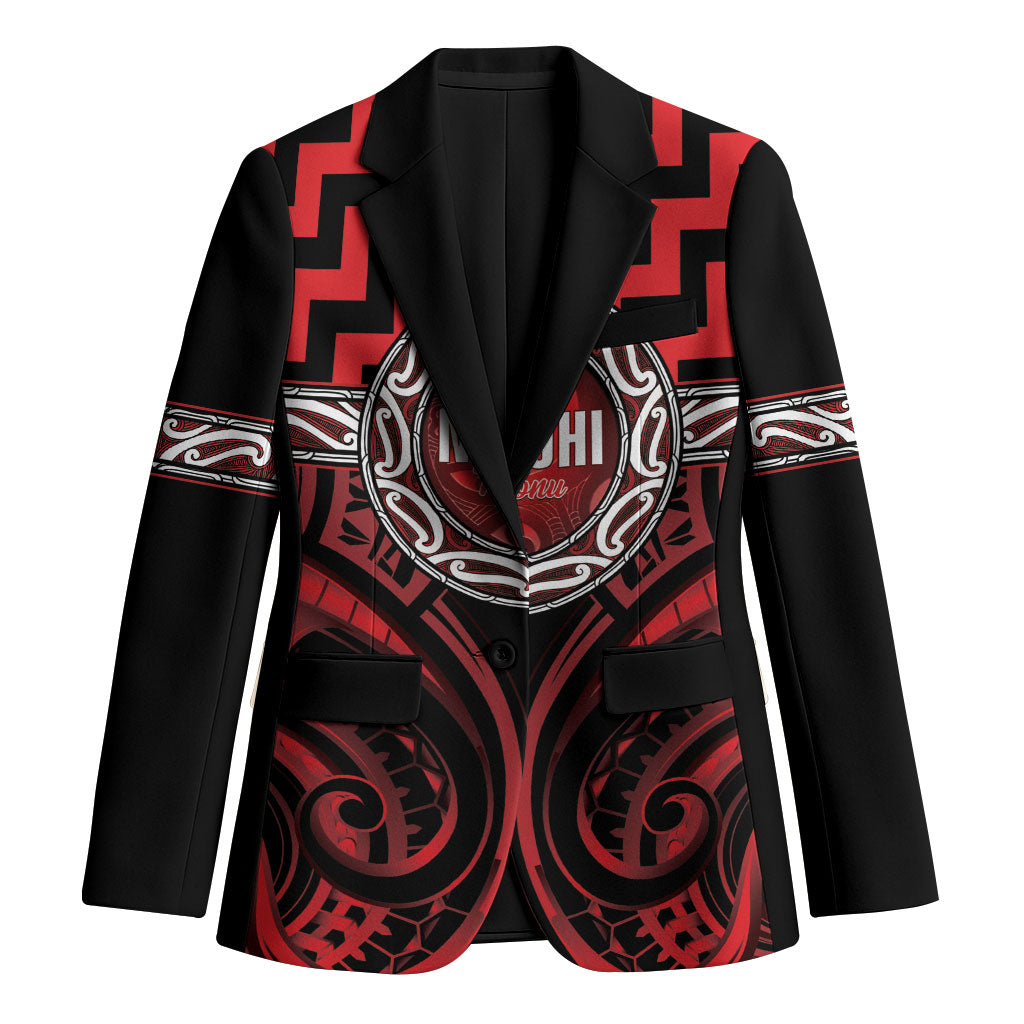 Aotearoa Ngapuhi Personalised Blazer Maori Iwi Poutama Puhoro Tattoo LT14 Unisex Red - Polynesian Pride