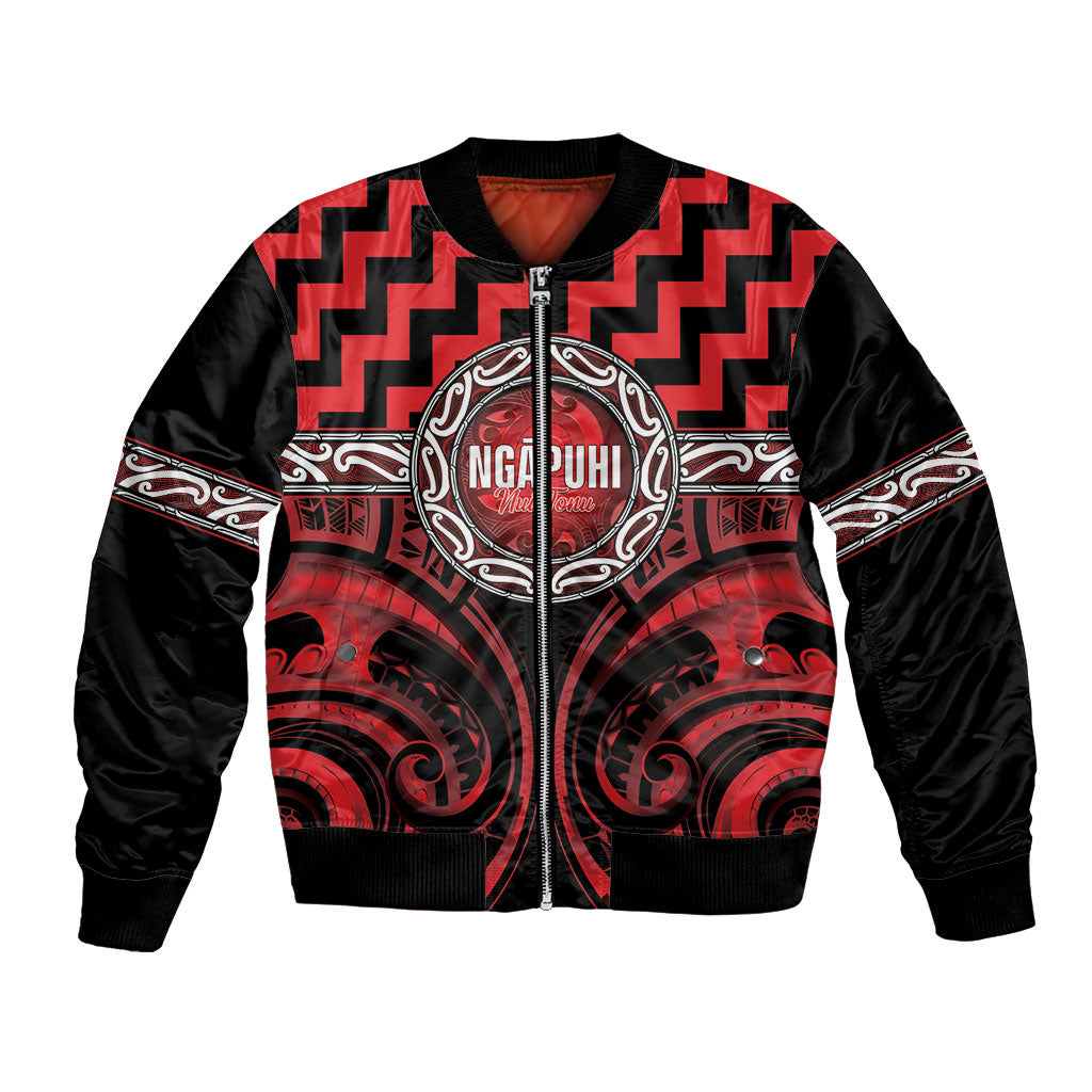 Aotearoa Ngapuhi Personalised Bomber Jacket Maori Iwi Poutama Puhoro Tattoo LT14 Unisex Red - Polynesian Pride