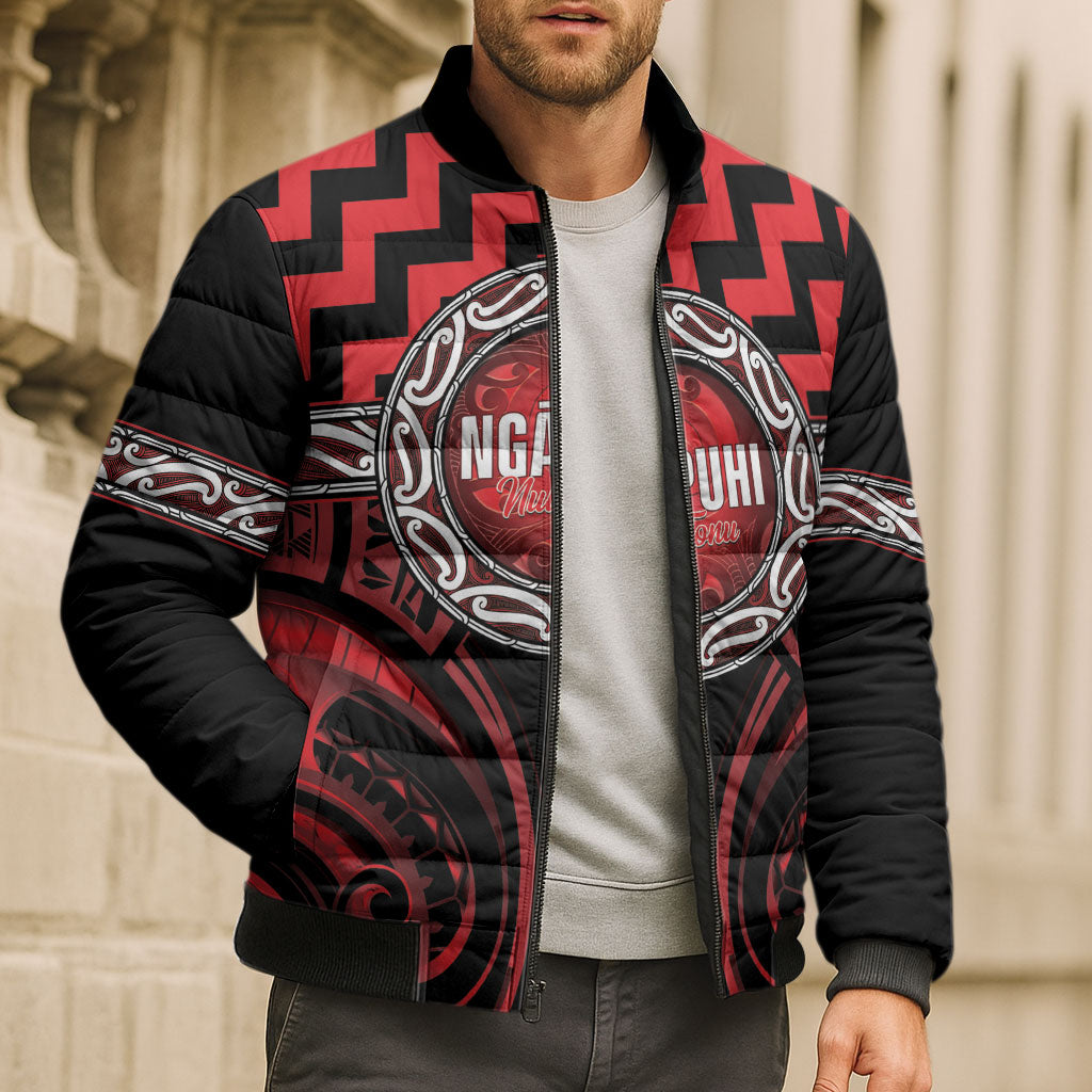 Aotearoa Ngapuhi Personalised Bomber Puffer Jacket Maori Iwi Poutama Puhoro Tattoo LT14 - Polynesian Pride