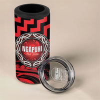 Aotearoa Ngapuhi Personalised 4 in 1 Can Cooler Tumbler Maori Iwi Poutama Puhoro Tattoo LT14 - Polynesian Pride