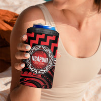 Aotearoa Ngapuhi Personalised 4 in 1 Can Cooler Tumbler Maori Iwi Poutama Puhoro Tattoo LT14 - Polynesian Pride