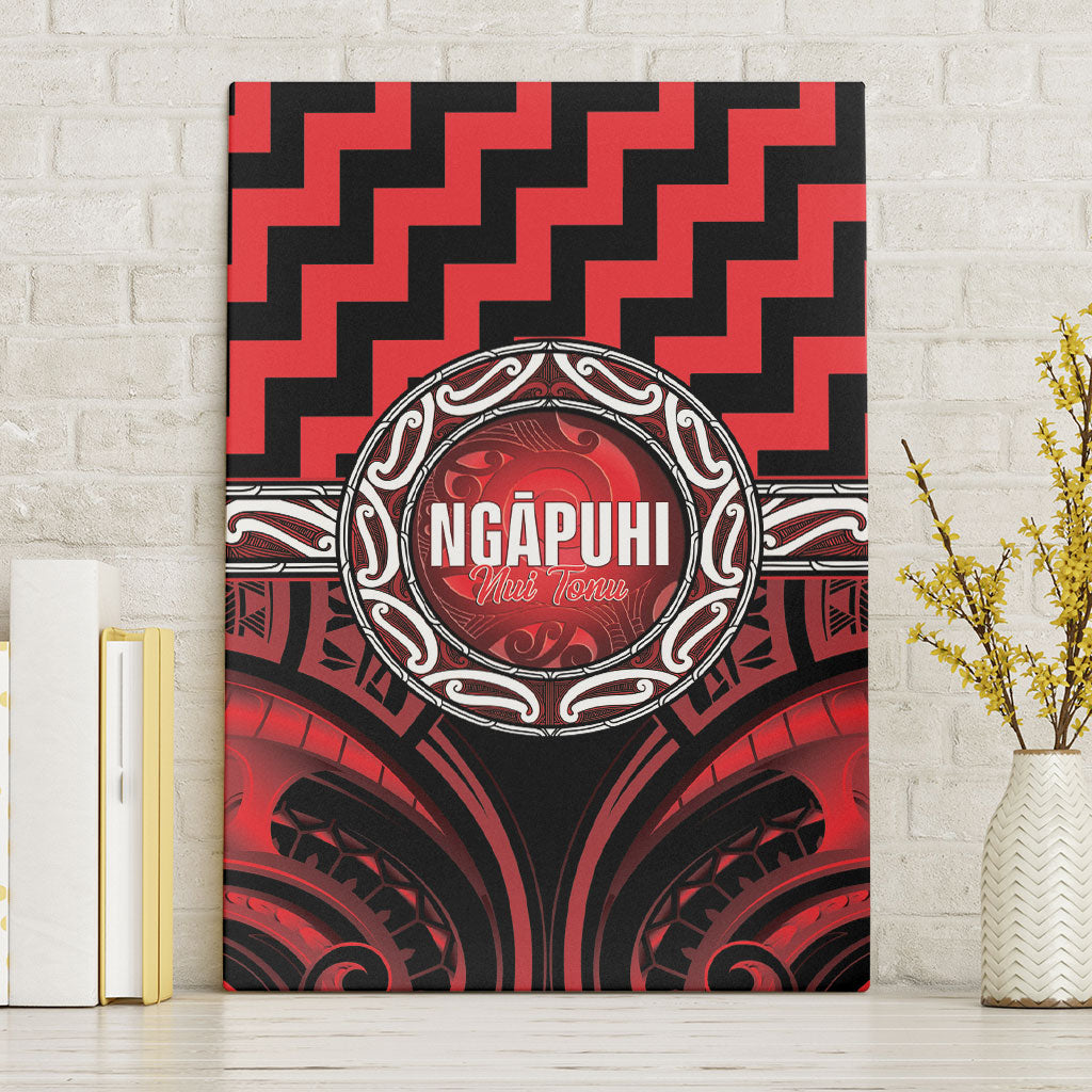 Aotearoa Ngapuhi Canvas Wall Art Maori Iwi Poutama Puhoro Tattoo LT14 Without Frame Red - Polynesian Pride