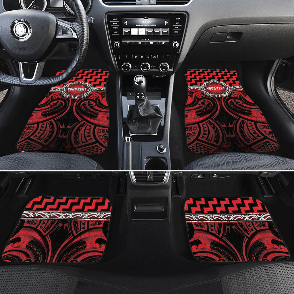 Aotearoa Ngapuhi Personalised Car Mats Maori Iwi Poutama Puhoro Tattoo LT14 Set 4pcs Red - Polynesian Pride