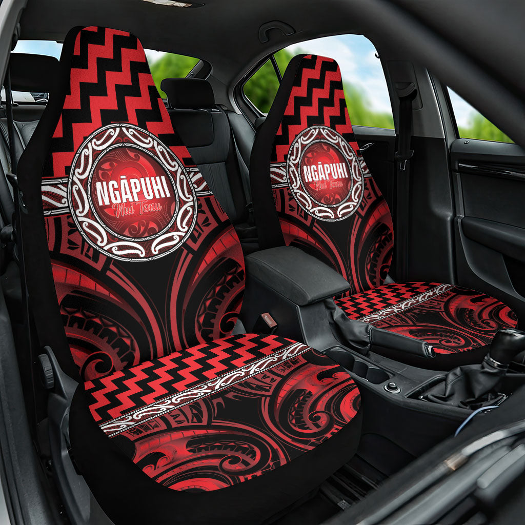Aotearoa Ngapuhi Car Seat Cover Maori Iwi Poutama Puhoro Tattoo LT14 One Size Red - Polynesian Pride