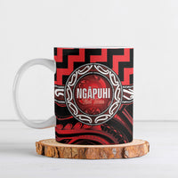 Aotearoa Ngapuhi Personalised Ceramic Mug Maori Iwi Poutama Puhoro Tattoo LT14 Red - Polynesian Pride