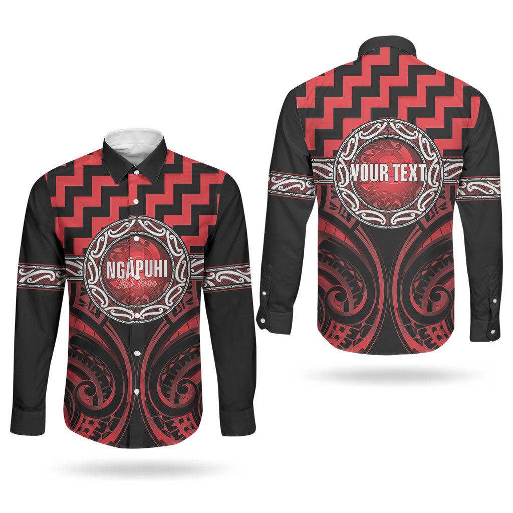 Aotearoa Ngapuhi Personalised Couples Matching Off Shoulder Maxi Dress and Long Sleeve Button Shirt Maori Iwi Poutama Puhoro Tattoo LT14 - Polynesian Pride