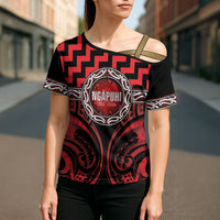 Aotearoa Ngapuhi Personalised Cross Shoulder Shirt Maori Iwi Poutama Puhoro Tattoo LT14 - Polynesian Pride