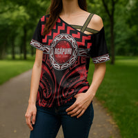 Aotearoa Ngapuhi Personalised Cross Shoulder Shirt Maori Iwi Poutama Puhoro Tattoo LT14 - Polynesian Pride
