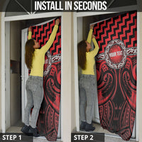 Aotearoa Ngapuhi Personalised Door Cover Maori Iwi Poutama Puhoro Tattoo LT14 - Polynesian Pride