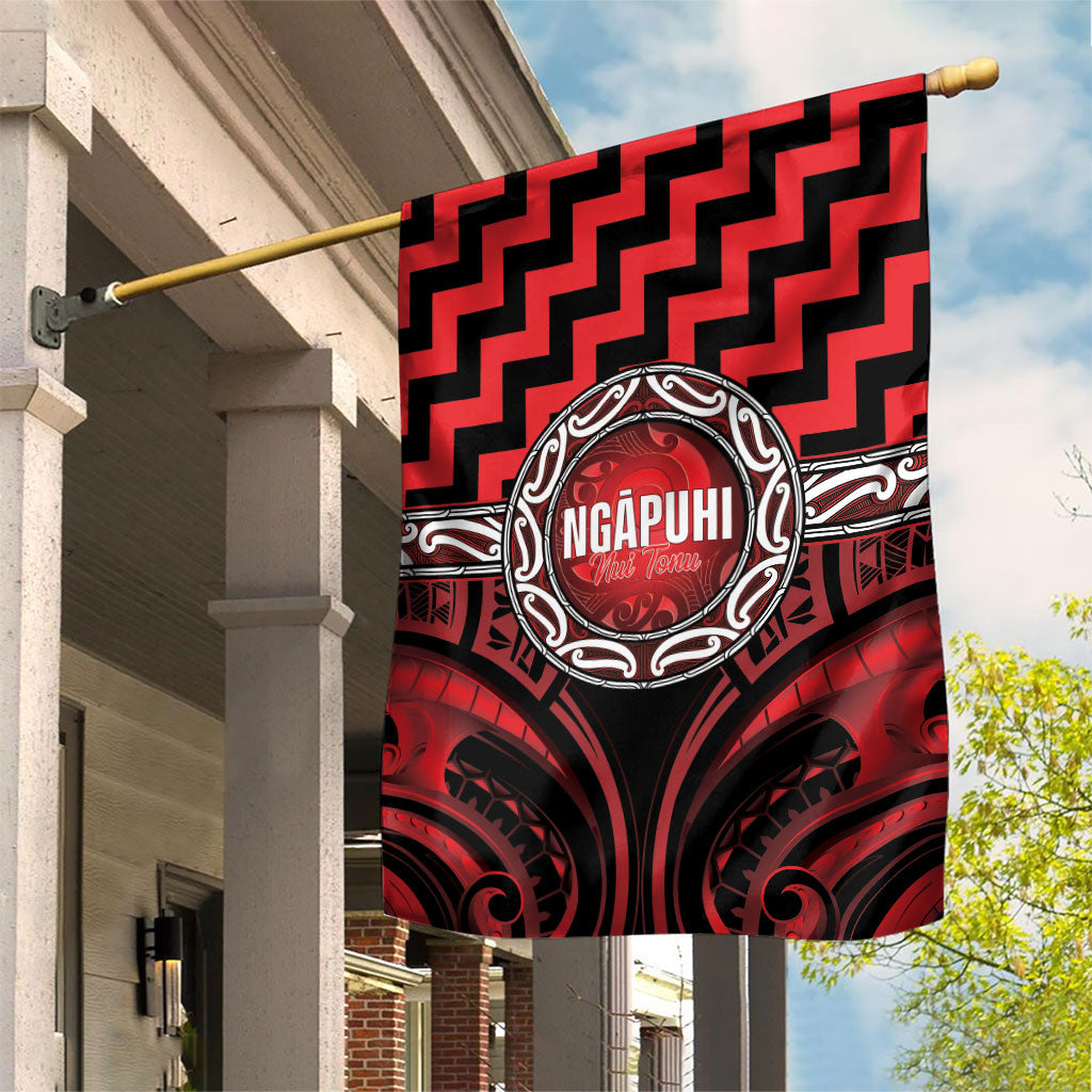 Aotearoa Ngapuhi Garden Flag Maori Iwi Poutama Puhoro Tattoo LT14 House Flag Red - Polynesian Pride