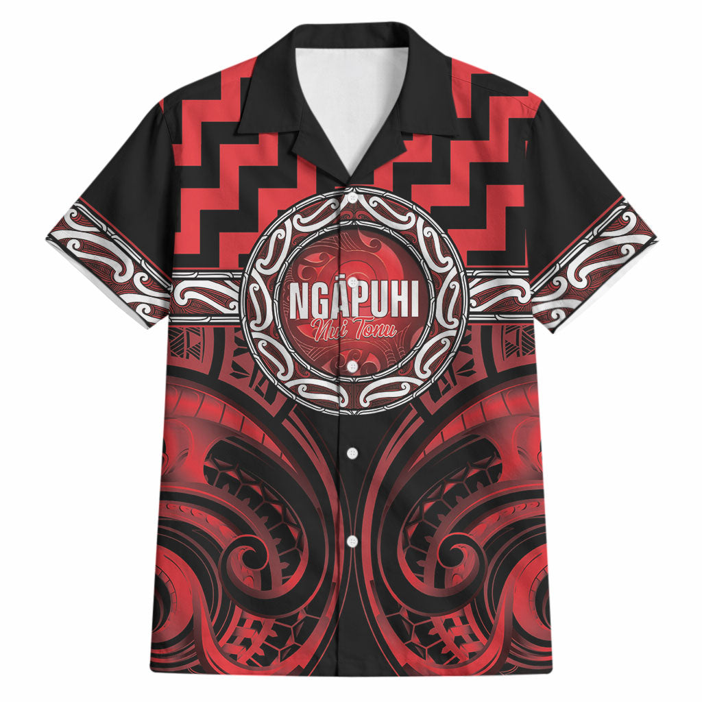 Aotearoa Ngapuhi Personalised Hawaiian Shirt Maori Iwi Poutama Puhoro Tattoo LT14 Red - Polynesian Pride