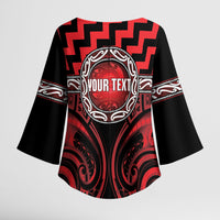 Aotearoa Ngapuhi Personalised Kimono Sleeve Blouse Maori Iwi Poutama Puhoro Tattoo LT14 - Polynesian Pride