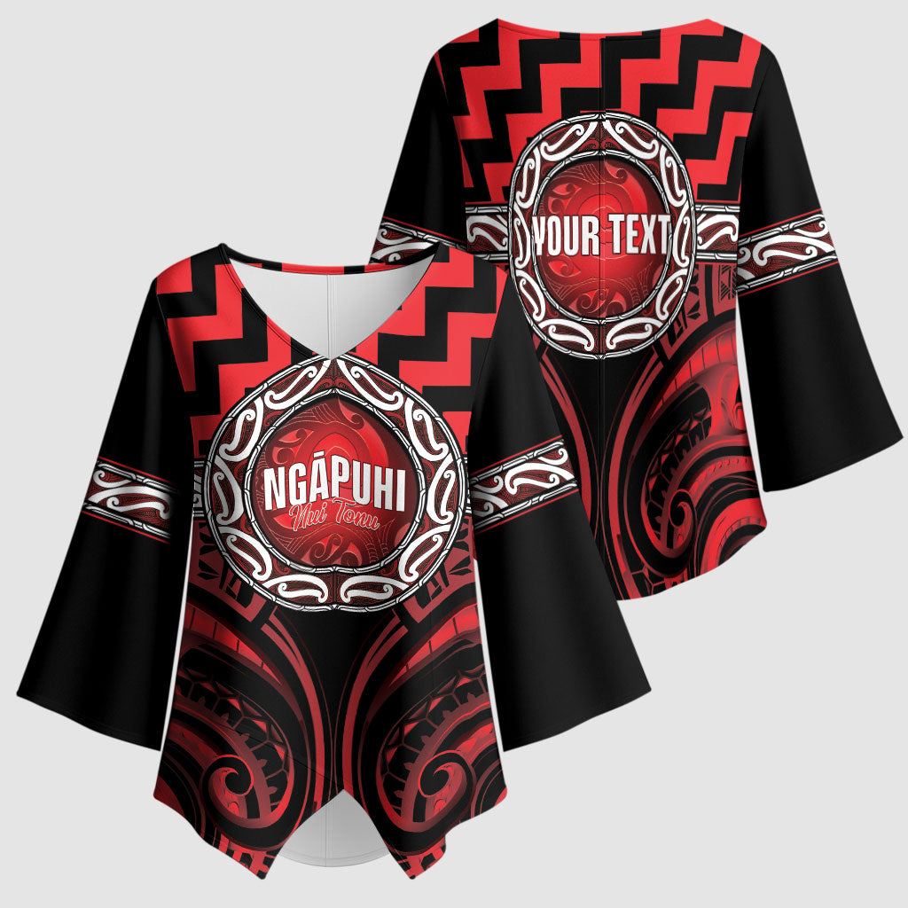 Aotearoa Ngapuhi Personalised Kimono Sleeve Blouse Maori Iwi Poutama Puhoro Tattoo LT14 - Polynesian Pride