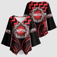 Aotearoa Ngapuhi Personalised Kimono Sleeve Blouse Maori Iwi Poutama Puhoro Tattoo LT14 - Polynesian Pride