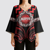 Aotearoa Ngapuhi Personalised Kimono Sleeve Blouse Maori Iwi Poutama Puhoro Tattoo LT14 - Polynesian Pride