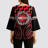Aotearoa Ngapuhi Personalised Kimono Sleeve Blouse Maori Iwi Poutama Puhoro Tattoo LT14 - Polynesian Pride