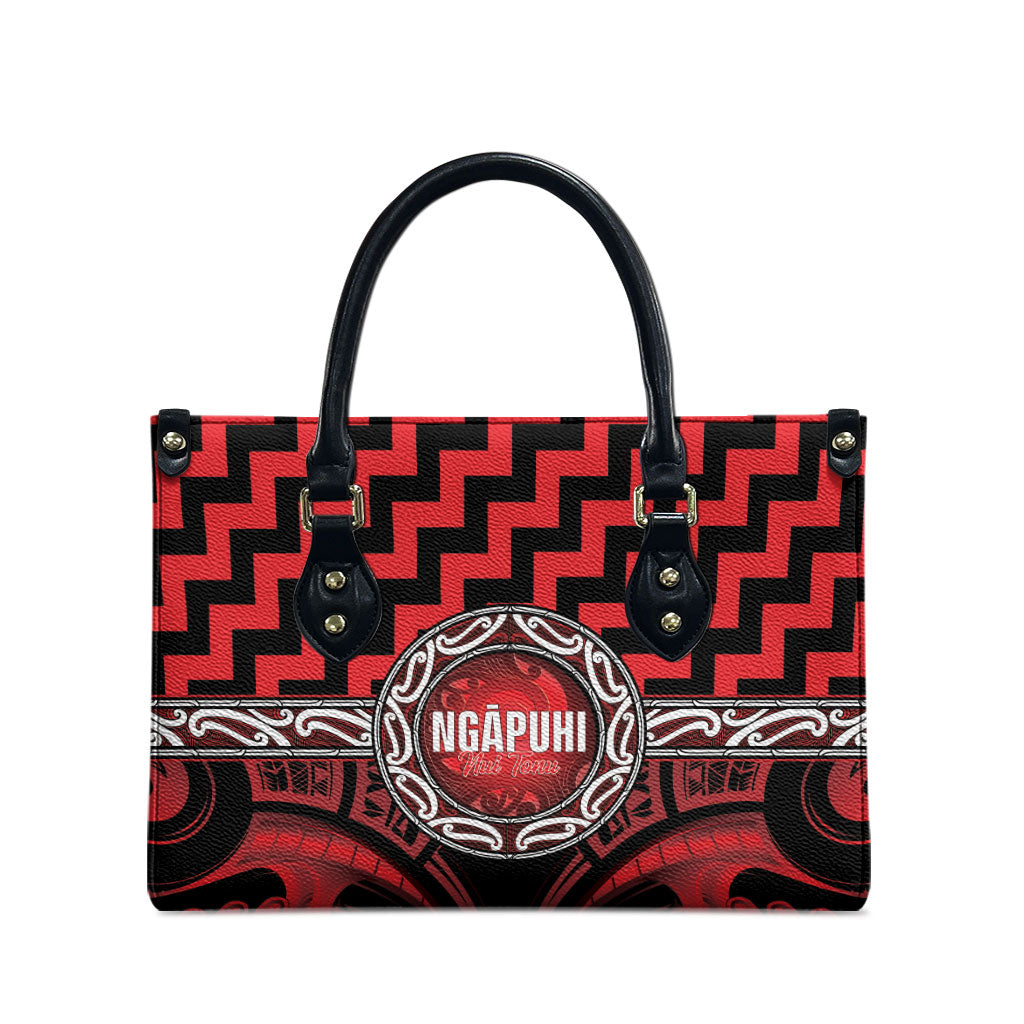 Aotearoa Ngapuhi Leather Bag Maori Iwi Poutama Puhoro Tattoo LT14 - Polynesian Pride