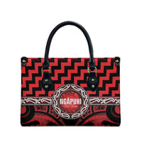 Aotearoa Ngapuhi Leather Bag Maori Iwi Poutama Puhoro Tattoo LT14 - Polynesian Pride