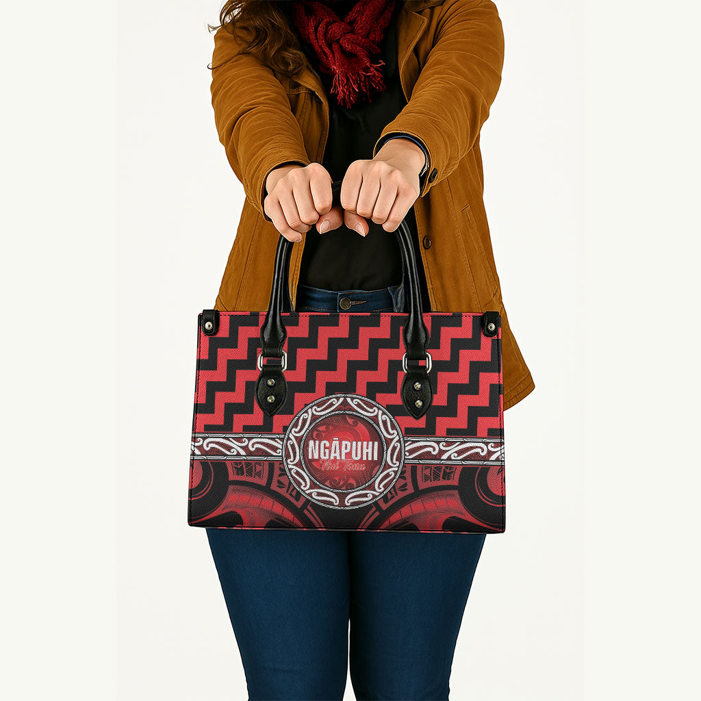 Aotearoa Ngapuhi Leather Bag Maori Iwi Poutama Puhoro Tattoo LT14 - Polynesian Pride