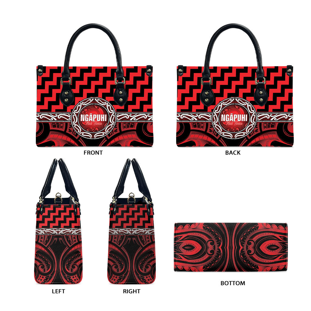 Aotearoa Ngapuhi Leather Bag Maori Iwi Poutama Puhoro Tattoo LT14 - Polynesian Pride