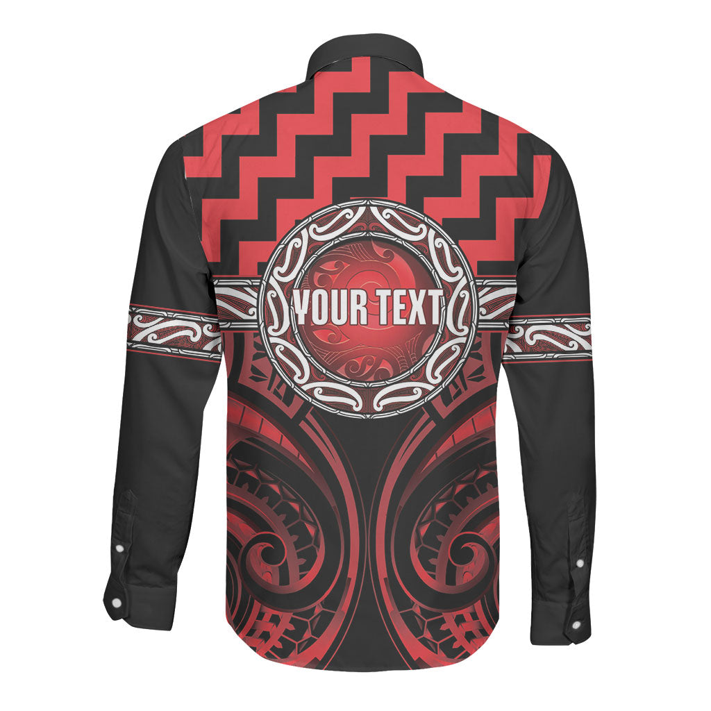 Aotearoa Ngapuhi Personalised Long Sleeve Button Shirt Maori Iwi Poutama Puhoro Tattoo LT14 - Polynesian Pride