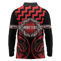Aotearoa Ngapuhi Personalised Long Sleeve Polo Shirt Maori Iwi Poutama Puhoro Tattoo LT14 - Polynesian Pride