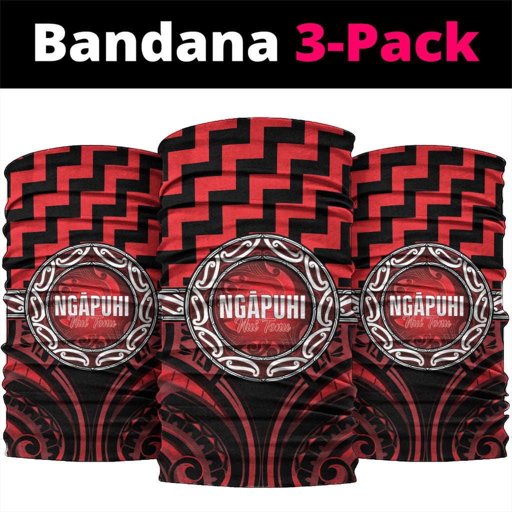 Aotearoa Ngapuhi Neck Gaiter Maori Iwi Poutama Puhoro Tattoo LT14 package One Size: 25*50cm Red - Polynesian Pride