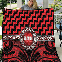 Aotearoa Ngapuhi Quilt Maori Iwi Poutama Puhoro Tattoo LT14 Red - Polynesian Pride