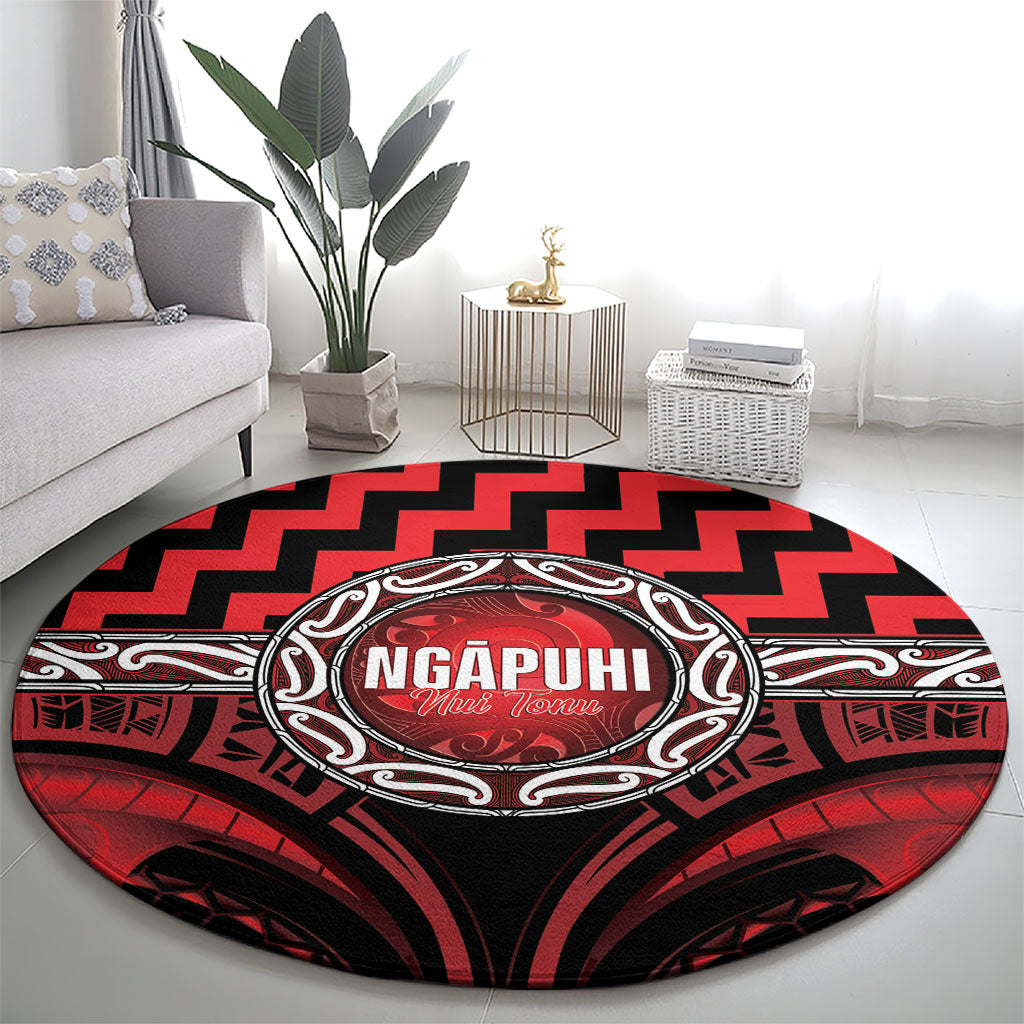 Aotearoa Ngapuhi Round Carpet Maori Iwi Poutama Puhoro Tattoo LT14 - Polynesian Pride