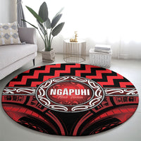 Aotearoa Ngapuhi Round Carpet Maori Iwi Poutama Puhoro Tattoo LT14 - Polynesian Pride