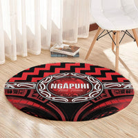 Aotearoa Ngapuhi Round Carpet Maori Iwi Poutama Puhoro Tattoo LT14 - Polynesian Pride