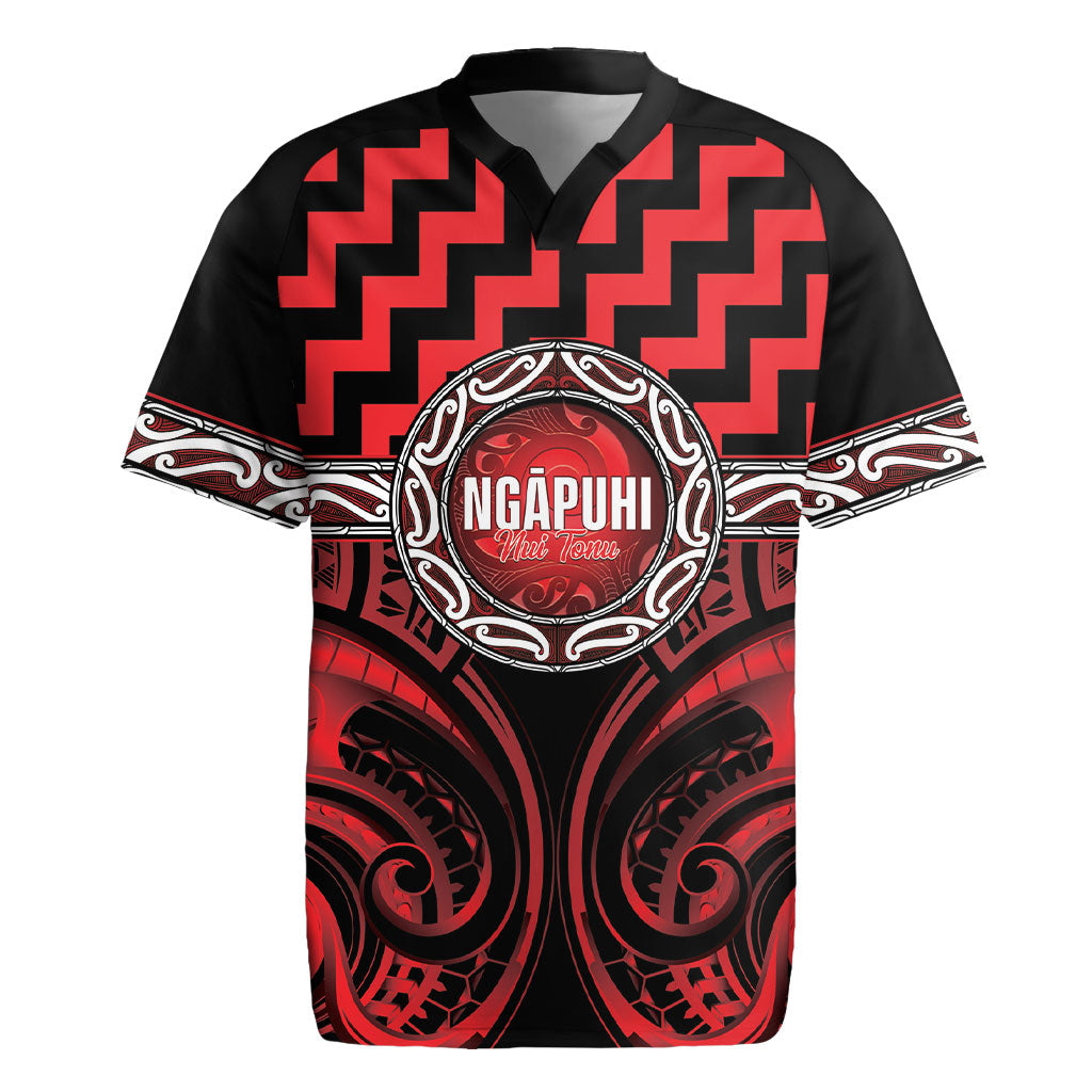 Aotearoa Ngapuhi Personalised Rugby Jersey Maori Iwi Poutama Puhoro Tattoo LT14 Red - Polynesian Pride