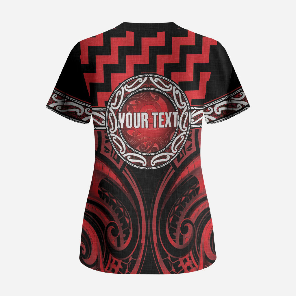 Aotearoa Ngapuhi Personalised Scrub Top Maori Iwi Poutama Puhoro Tattoo LT14 - Polynesian Pride