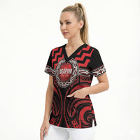 Aotearoa Ngapuhi Personalised Scrub Top Maori Iwi Poutama Puhoro Tattoo LT14 - Polynesian Pride