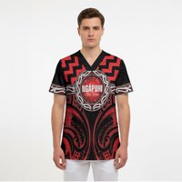 Aotearoa Ngapuhi Personalised Scrub Top Maori Iwi Poutama Puhoro Tattoo LT14 - Polynesian Pride