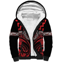 Aotearoa Ngapuhi Personalised Sherpa Hoodie Maori Iwi Poutama Puhoro Tattoo LT14 Unisex Red - Polynesian Pride