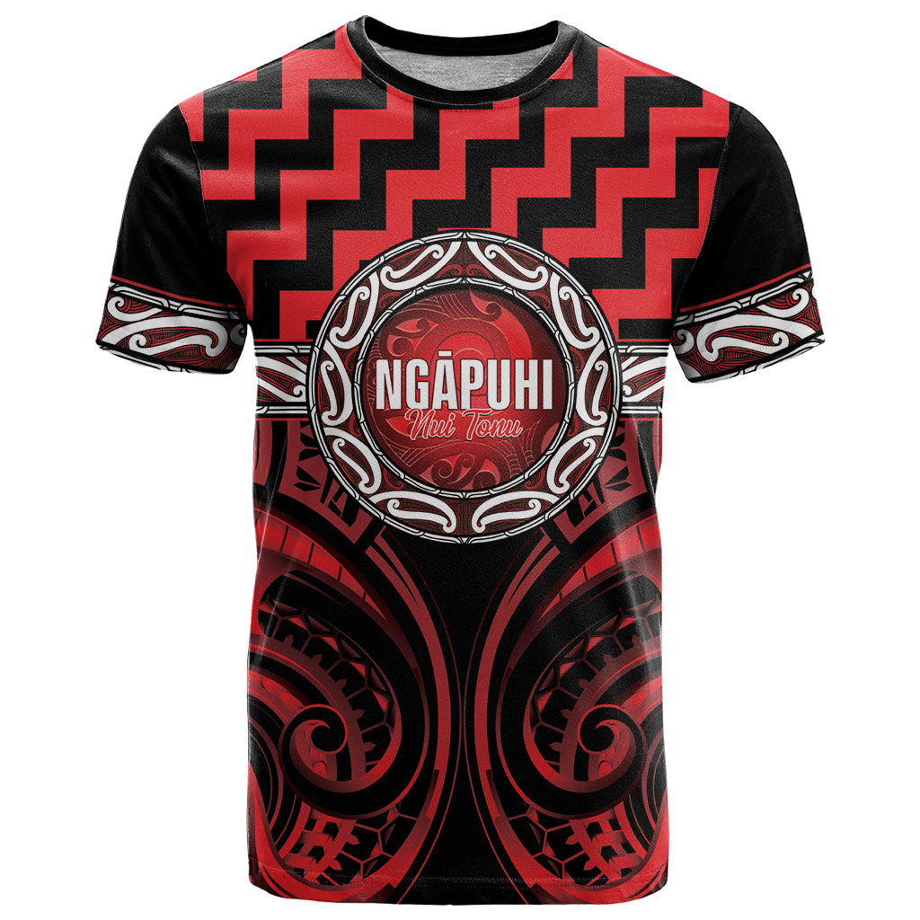 Aotearoa Ngapuhi Personalised T Shirt Maori Iwi Poutama Puhoro Tattoo LT14 Red - Polynesian Pride