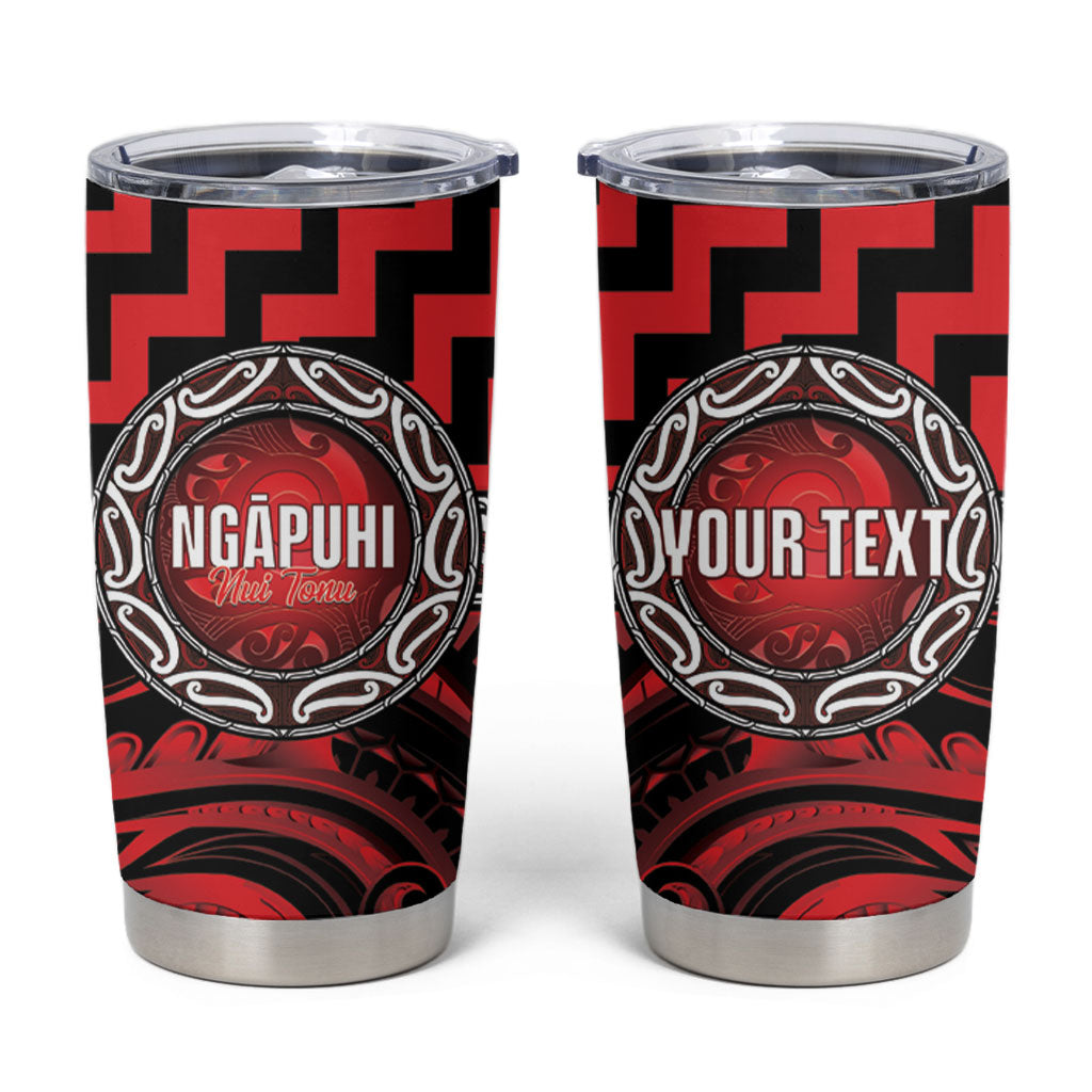 Aotearoa Ngapuhi Personalised Tumbler Cup Maori Iwi Poutama Puhoro Tattoo LT14 Red - Polynesian Pride
