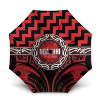 Aotearoa Ngapuhi Umbrella Maori Iwi Poutama Puhoro Tattoo LT14 One Size Folded 11.42 inch Opened Diameter 37.4 inch Red - Polynesian Pride