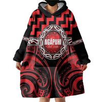 Aotearoa Ngapuhi Personalised Wearable Blanket Hoodie Maori Iwi Poutama Puhoro Tattoo LT14 - Polynesian Pride